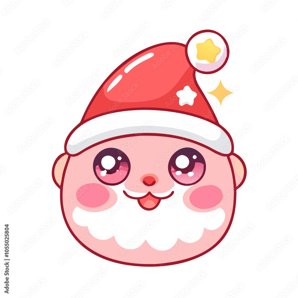 Adorable Santa Claus face with star on hat Adorable Santa Claus face with star on hat
