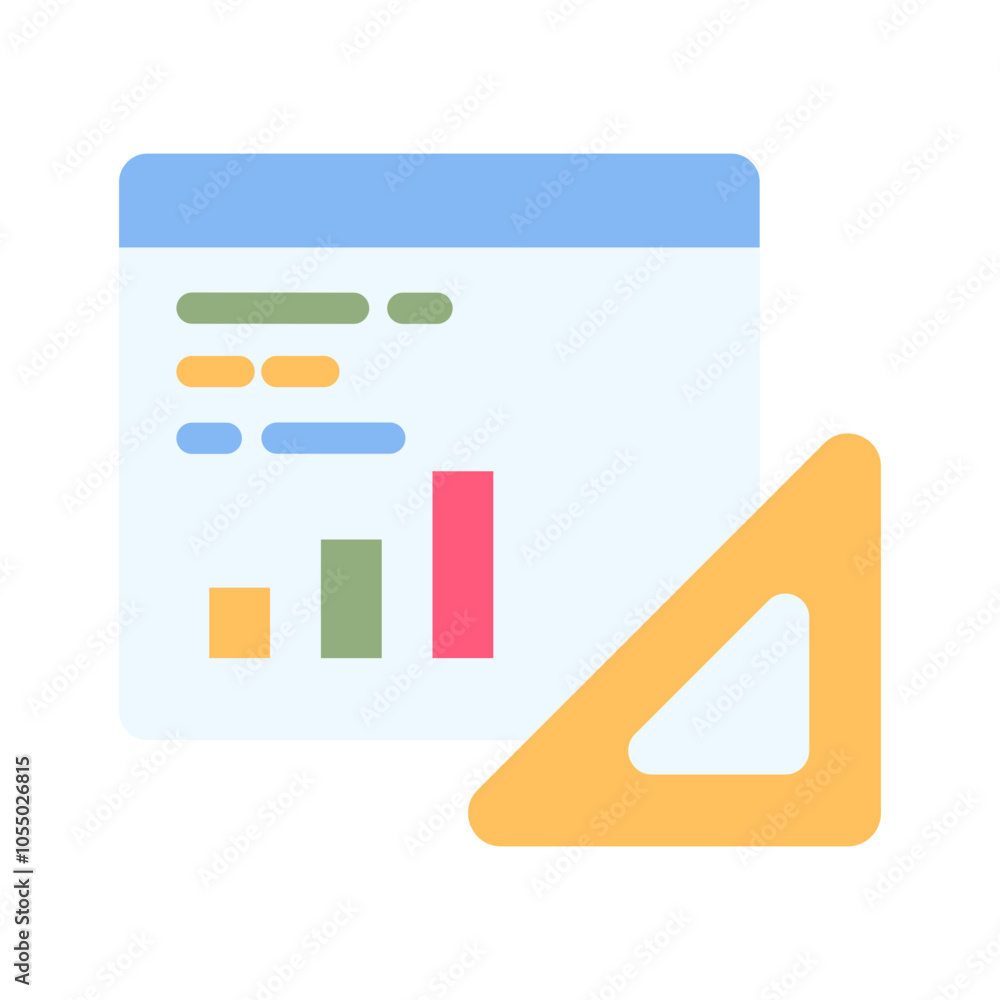 bar chart ruler board flat style bar chart ruler board flat style