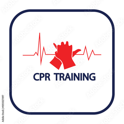CPR logo. Medical resuscitation In an emergency. Vector clipart medical signs red icon image isolated on white background design illustration