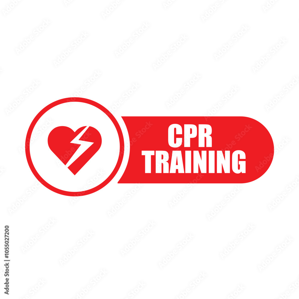 CPR logo. Medical resuscitation In an emergency. Vector clipart medical signs red icon image isolated on white background design illustration CPR logo. Medical resuscitation In an emergency. Vector clipart medical signs red icon image isolated on white background design illustration