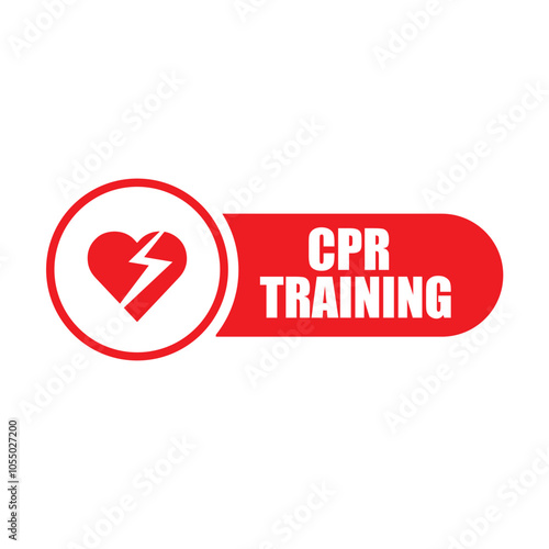 CPR logo. Medical resuscitation In an emergency. Vector clipart medical signs red icon image isolated on white background design illustration