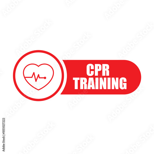 CPR logo. Medical resuscitation In an emergency. Vector clipart medical signs red icon image isolated on white background design illustration