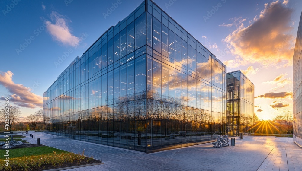 Obraz premium Modern Business Center at Sunset