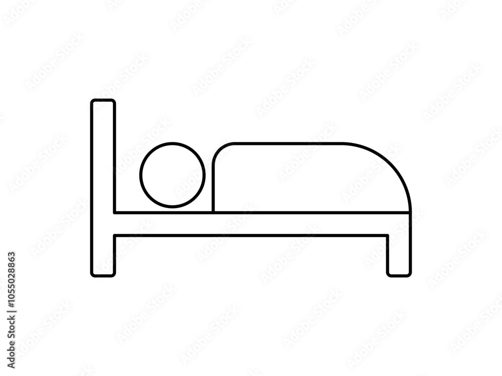 bed icon, hotel sign, vector illustration isolated on white bed icon, hotel sign, vector illustration isolated on white