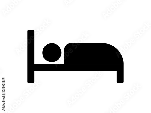bed icon, hotel sign, vector illustration isolated on white
