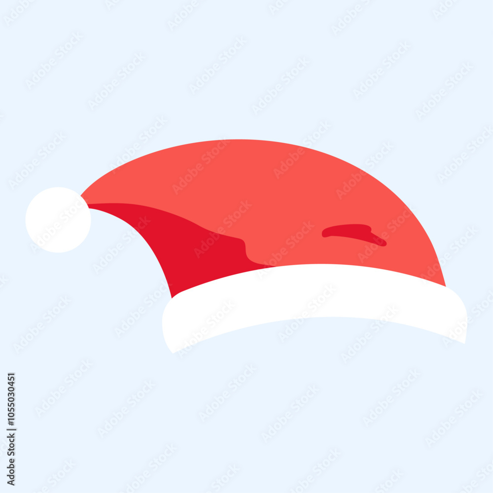 Santa Claus hat isolated illustration on blue background Santa Claus hat isolated illustration on blue background