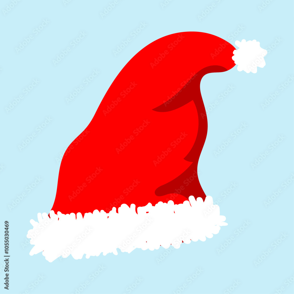 Santa Claus hat isolated illustration on a blue background Santa Claus hat isolated illustration on a blue background