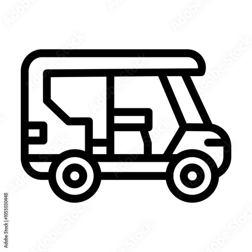 tuk tuk rickshaw outline style