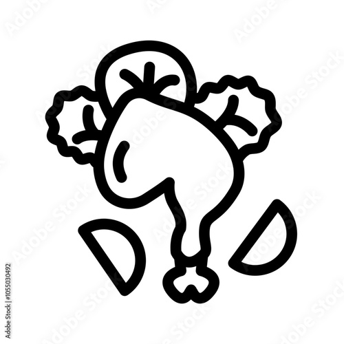 tandoori chicken food outline style