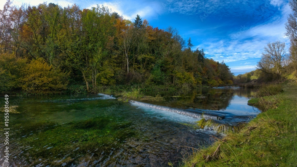 Tranquil River and Autumn Landscape Tranquil River and Autumn Landscape