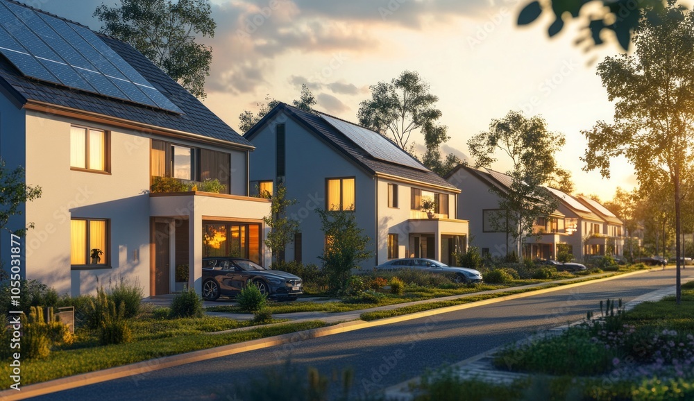 Modern Sustainable Homes in a Residential Area Modern Sustainable Homes in a Residential Area