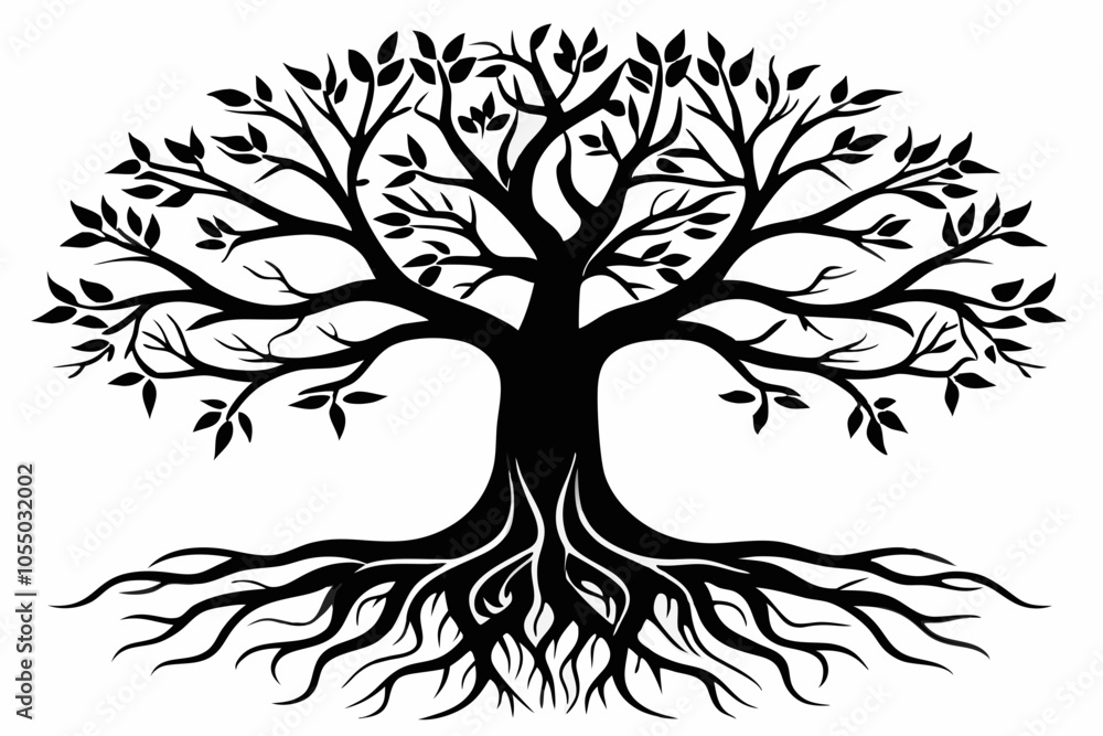 Obraz premium Sprawling Tree Silhouette Vector