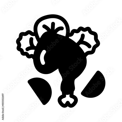 tandoori chicken food glyph style