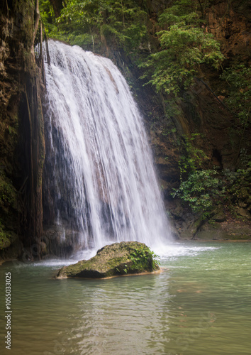 Erawan Watefalls national Park Kanchanaburi Thailand south east Asia photo