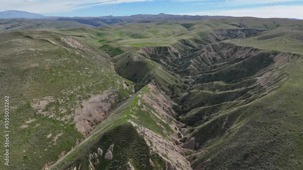 Aerial View of Canyon near Maricopa, Kern County, California