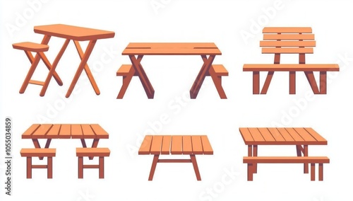 Wooden Picnic Tables and Benches