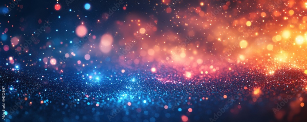 Abstract glittering texture with vibrant orange and blue lights Abstract glittering texture with vibrant orange and blue lights