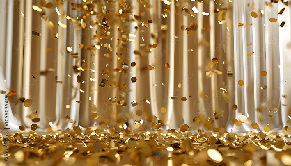 Golden Confetti at a Wedding Reception Golden Confetti at a Wedding Reception