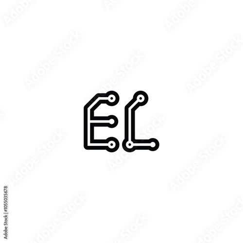 EL monogram logo design letter text name symbol monochrome logotype alphabet character simple logo