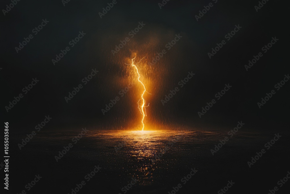 Obraz premium Dramatic Lightning Storm at Night