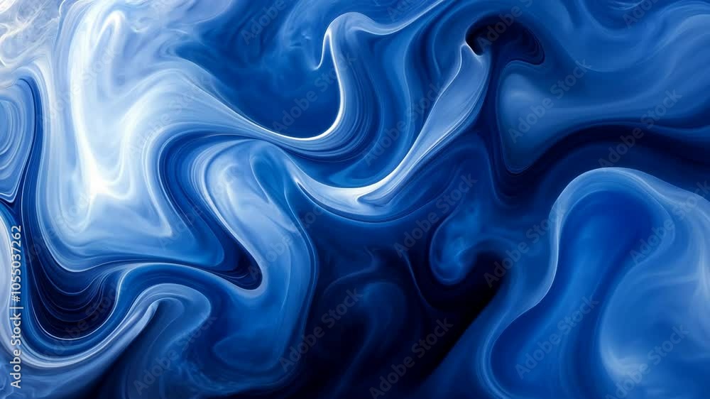 Abstract blue and white swirls of liquid paint Abstract blue and white swirls of liquid paint