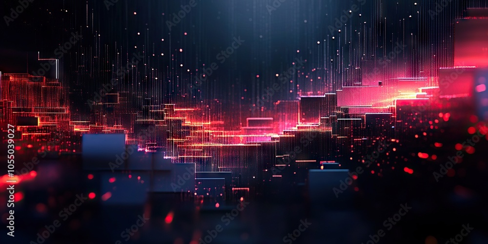 Fototapeta premium Digital background for tech, AI, data, audio, graphics, and more