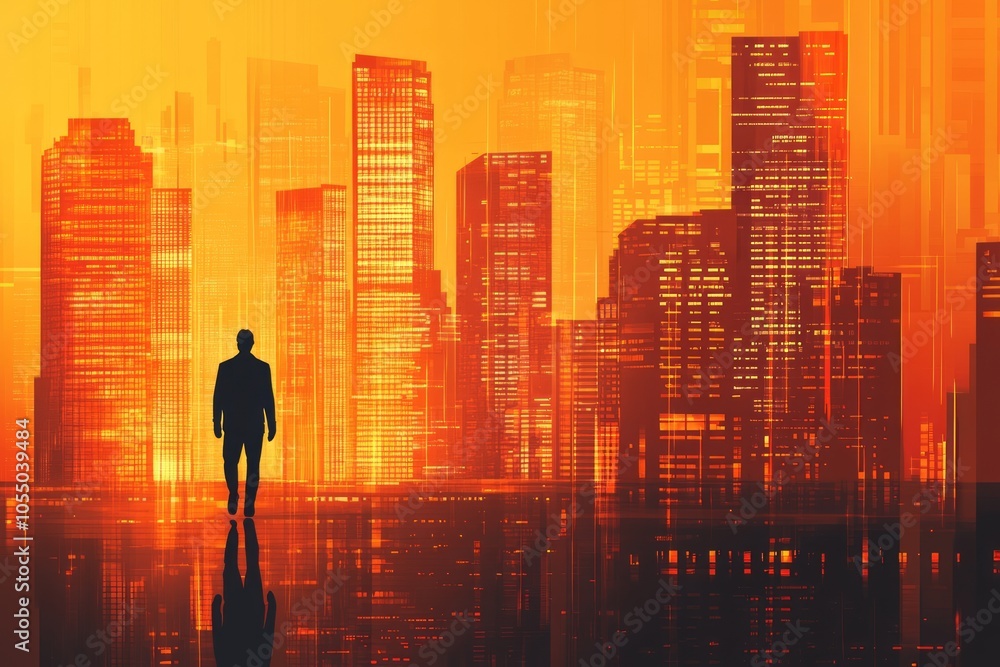 Fiery Metropolis Skyline Fiery Metropolis Skyline