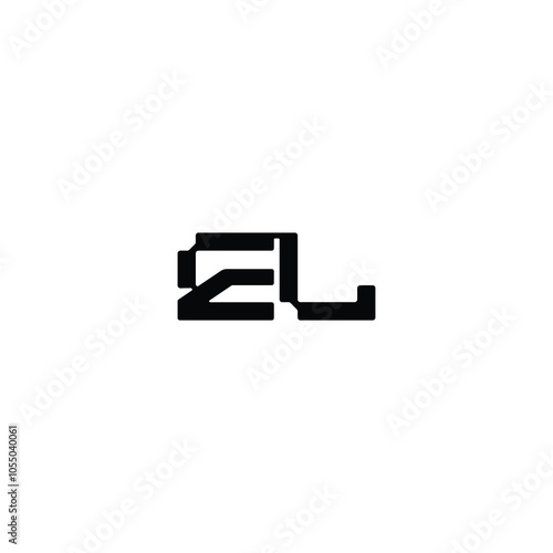 EL monogram logo design letter text name symbol monochrome logotype alphabet character simple logo