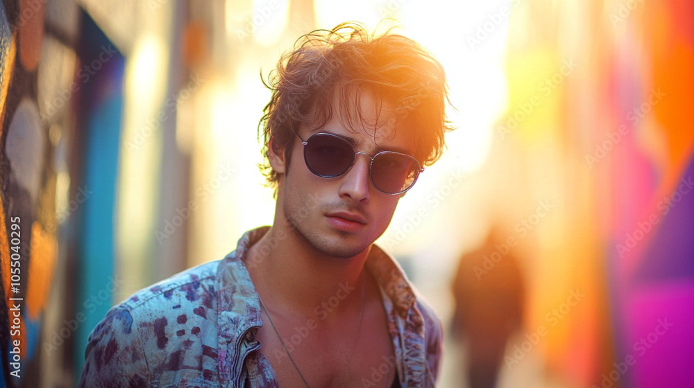 A cool and shy young man, Photography, Bright scenery, Urban A cool and shy young man, Photography, Bright scenery, Urban