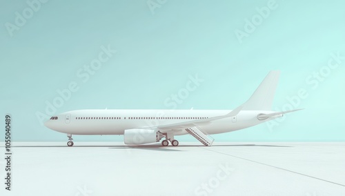 Elegant White Airplane on Runway