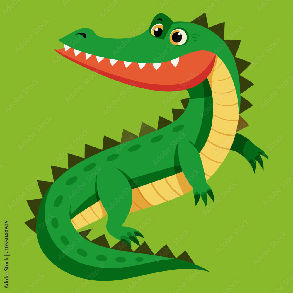 Fototapeta premium cartoon crocodile with a smile