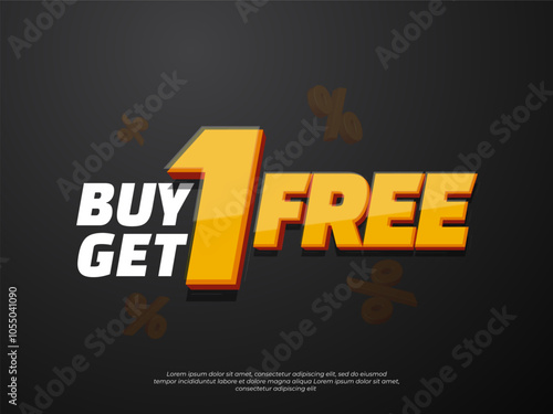 Buy one get one free sale banner vector design