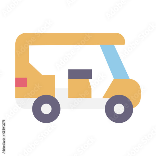 tuk tuk rickshaw flat style