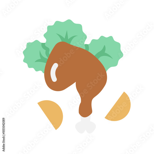 tandoori chicken food flat style