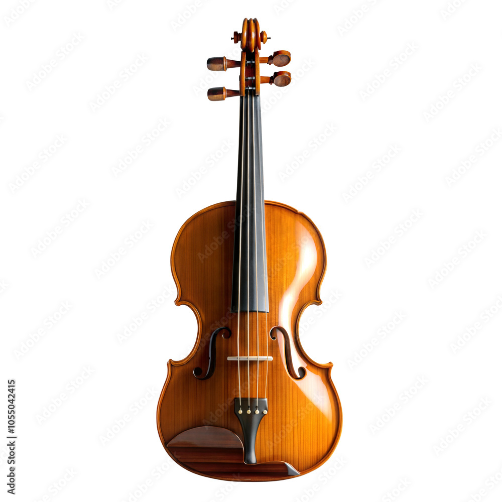 Obraz premium Classic wooden violin on a transparent or white isolated background.