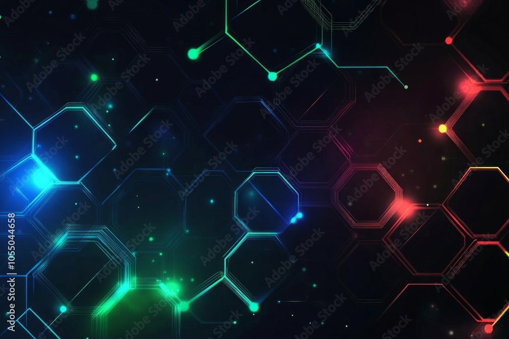 Obraz premium Abstract Hexagon Technology Art