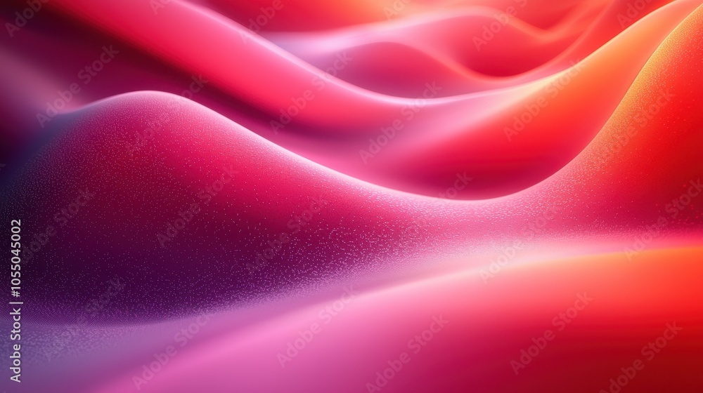 Fototapeta premium Colorful, flowing patterns creating a dynamic visual display in a vibrant abstract design at dusk