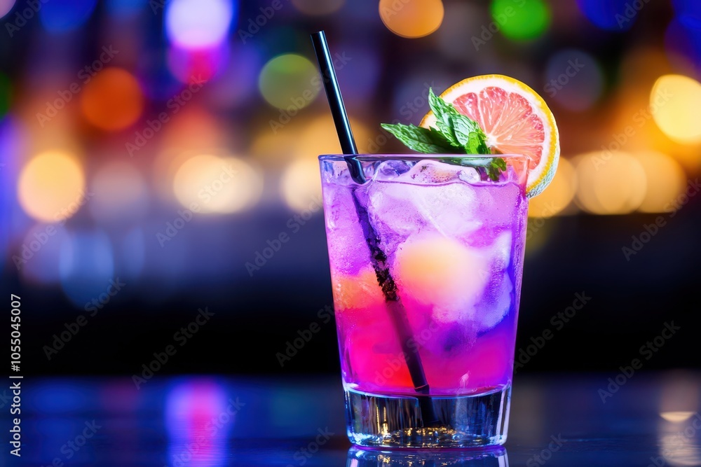 Refreshing cocktails in a vibrant nightlife bar, colorful drinks capturing the essence of fun and celebration. Refreshing cocktails in a vibrant nightlife bar, colorful drinks capturing the essence of fun and celebration.