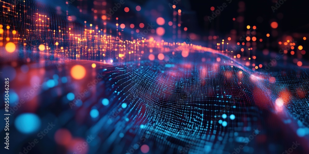 Digital background perfect for tech processes, neural networks, artificial intelligence, data transfer and encryption, digital archives, sound and graphic presentations, science, education, etc. Digital background perfect for tech processes, neural networks, artificial intelligence, data transfer and encryption, digital archives, sound and graphic presentations, science, education, etc.