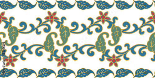 Tableau sur toile Vector seamless floral ethnic frieze series