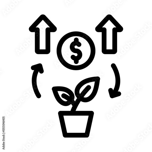 money plant investment outline style