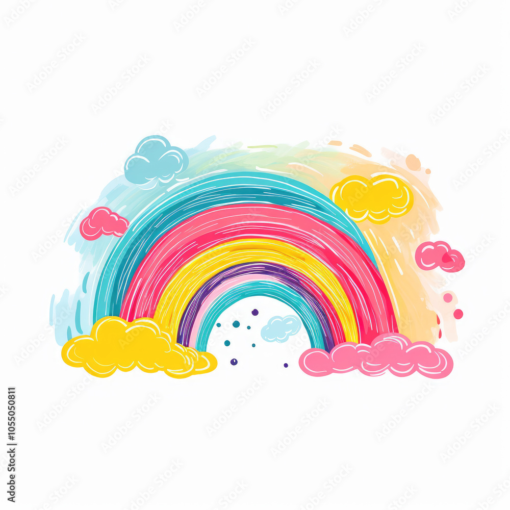 Rainbow and clouds, Generative AI Rainbow and clouds, Generative AI