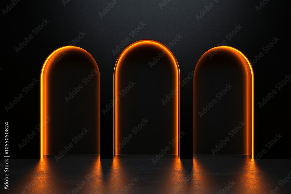 custom made wallpaper toronto digitalModern Archways with Neon Lighting