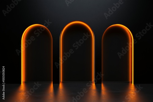 Wallpaper Mural Modern Archways with Neon Lighting Torontodigital.ca