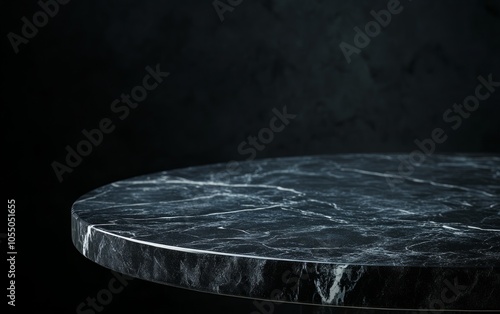 Dark Marble Round Table Display