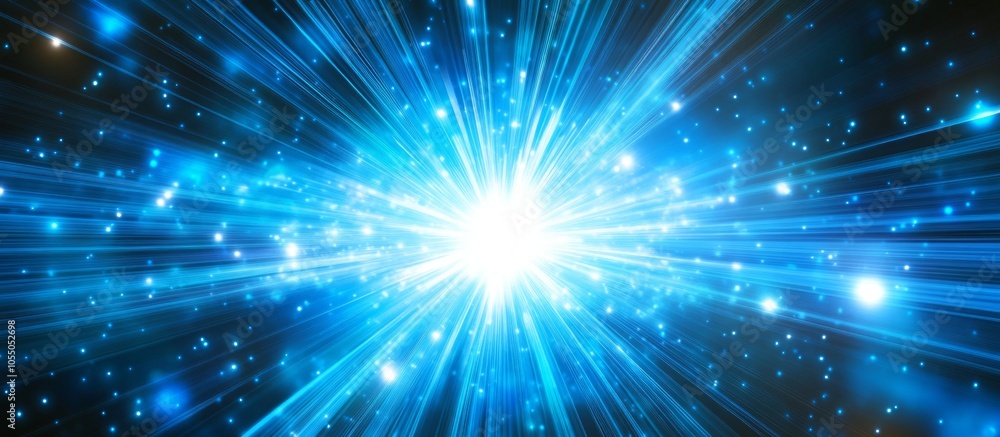 Naklejka premium Abstract Blue Light Burst