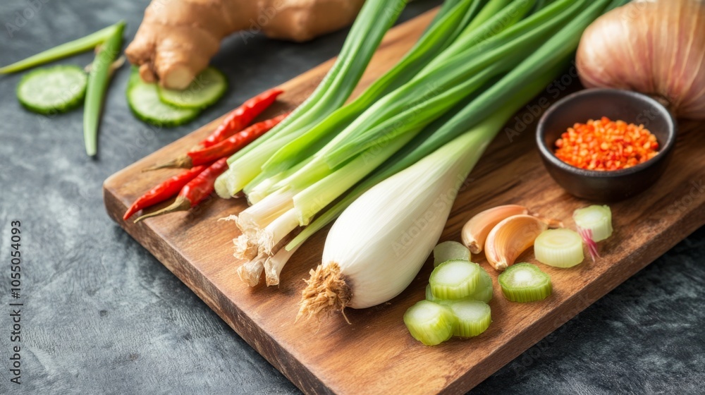 Fresh Ingredients for Flavorful Cooking in Kitchen Fresh Ingredients for Flavorful Cooking in Kitchen