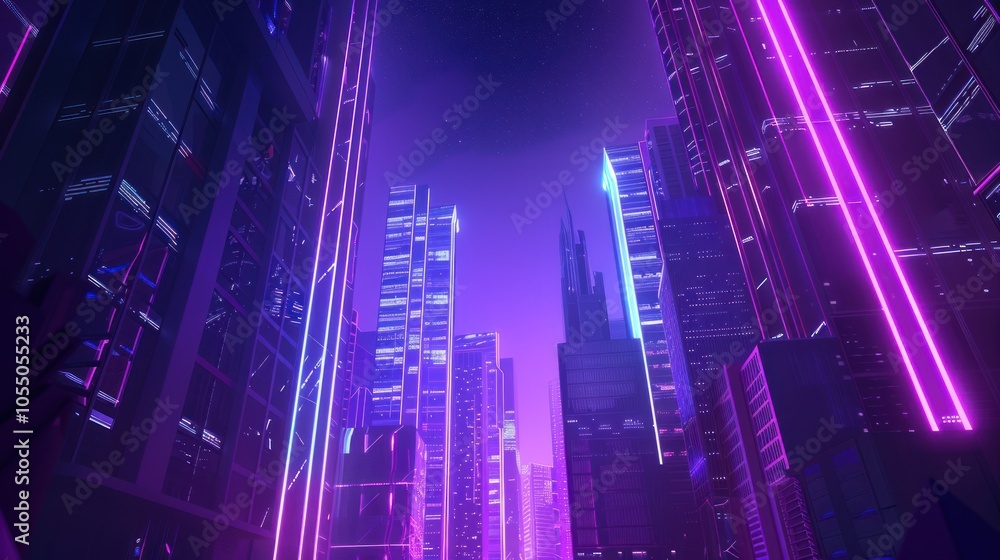 Neon Cityscape: A Futuristic Urban Landscape Neon Cityscape: A Futuristic Urban Landscape