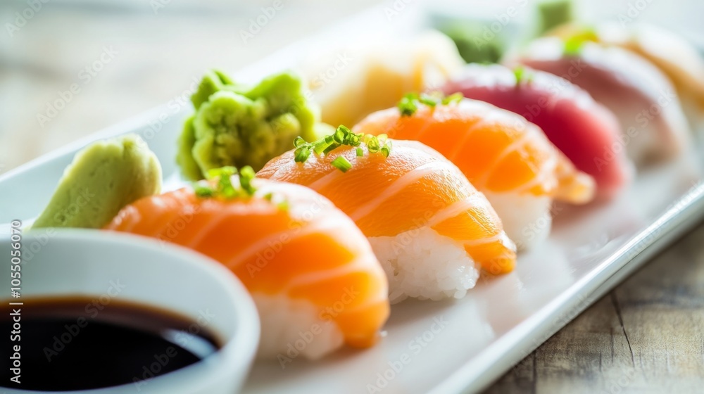 Fresh Sashimi on a Clean White Plate Fresh Sashimi on a Clean White Plate