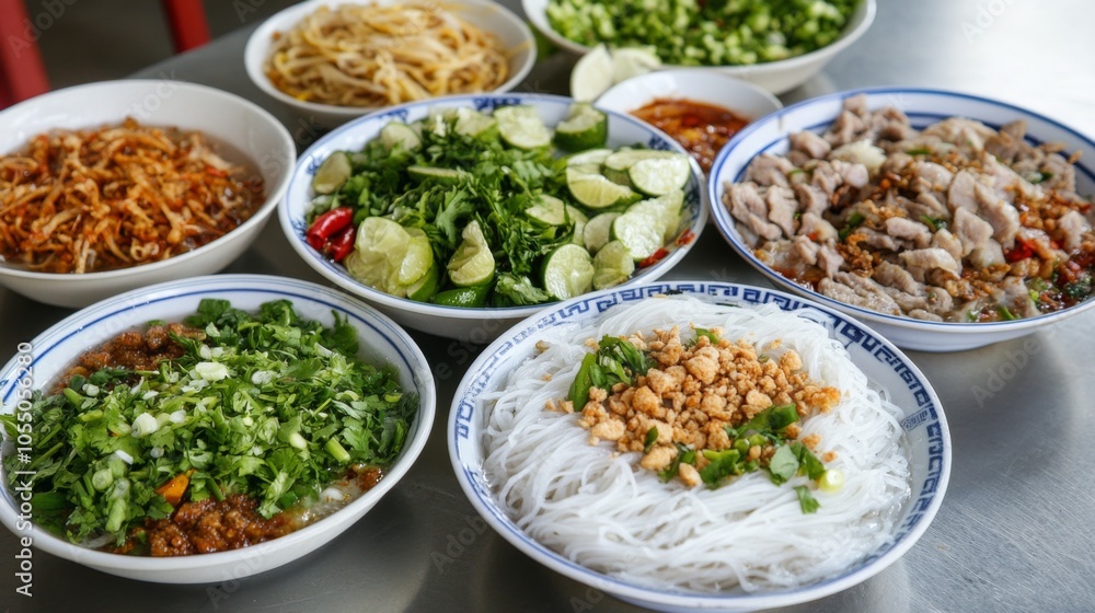 Fresh Rice Noodles in Traditional Kitchen Setting Fresh Rice Noodles in Traditional Kitchen Setting